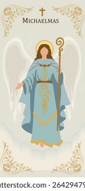 Ilustração elegante Michaelmas de Archangel Michael com equipe