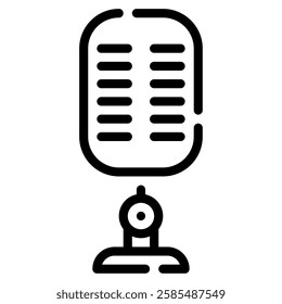 An elegant microphone design that combines vintage aesthetics with modern sound quality, perfect for recording or broadcasting.