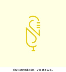 Elegantes Mikrofon-Symbol\Vektorgrafik-Logo-Design.