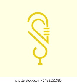 Elegant microphone icon\vector logo design.