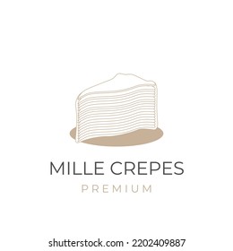 Elegante logotipo de ilustraciones vectoriales de crepes de milímetros