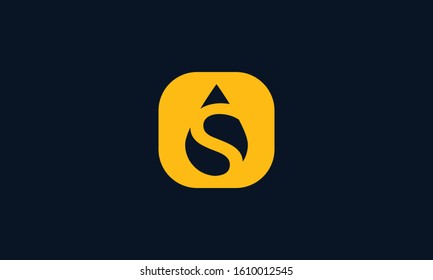 Elegant minimal abstract Oil Drop S logo. This logo icon incorporate with oil drop icon and letter S in the creative way.