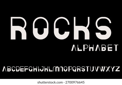 Fonte de exibição de alfabeto mínimo elegante, fonte criativa para esporte, moda, ilustração vetorial