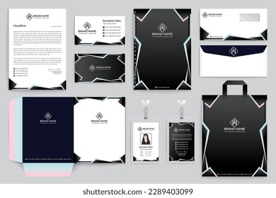 Elegant minimal black  stationery template