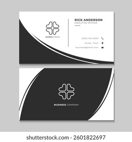 Elegant minimal black and white business card template design