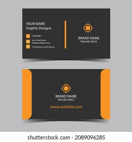 Elegant minimal black and yellow business card template Free Vector