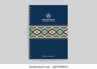 Elegant minimal blue notebook cover template