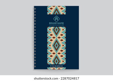 Elegant minimal blue notebook cover template