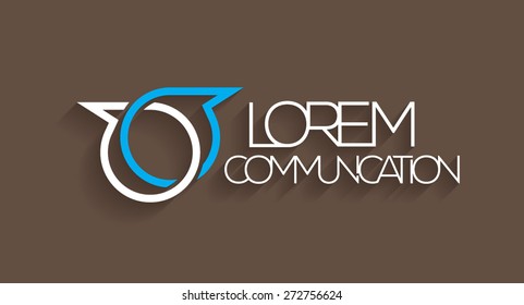 Elegant minimal communication logo. Vector illustration.
