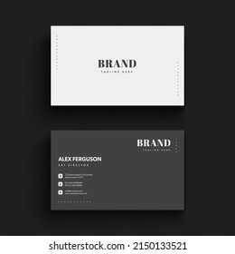 Elegant Minimal Dark Grey Business Card Template premium vector