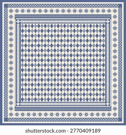 Elegant Minimal Geometric Pattern in Cool Blue, Purple and Cream, Luxury Background for Bandana, Headwear, Headscarf, Headband, Scarf, Hijab, Bawal Scarf, Modest Fashion Textile, Turban, Cultural Wear, Sports Headwear, Hair Cover, Islamic Modest Wear and Fashion Accessory