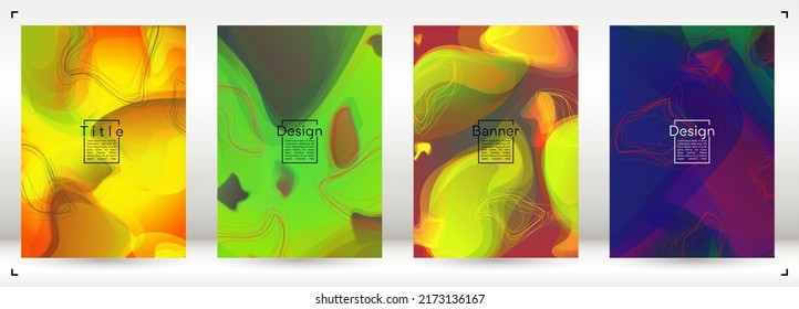 Elegant Minimal Geometric Vector Poster Design with Lines and Gradient Colorful Circles. Collection of Abstract Backgrounds for Covers, Flyers, Templates, Booklets, Cards, Brochures, Branding, etc.