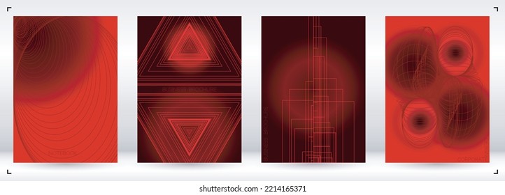 Elegant Minimal Geometric Vector Poster Design with Lines and Gradient Colorful Circles. Collection of Abstract Backgrounds for Covers, Flyers, Templates, Booklets, Cards, Brochures, Branding, etc.