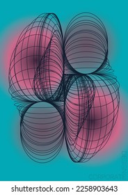 Elegant Minimal Geometric Vector Poster Design with Lines and Gradient Colorful Circles. Collection of Abstract Backgrounds for Covers, Flyers, Templates, Booklets, Cards, Brochures, Branding, etc.