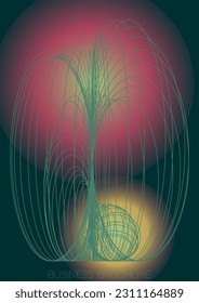 Elegante diseño de póster de vectores geométricos mínimos con líneas y círculos coloridos gradientes. Colección de fondos abstractos para portadas, volantes, plantillas, folletos, tarjetas, folletos, promoción de marca, etc.