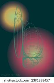 Elegant Minimal Geometric Vector Poster Design with Lines and Gradient Colorful Circles. Collection of Abstract Backgrounds for Covers, Flyers, Templates, Booklets, Cards, Brochures, Branding, etc.