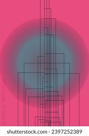Elegant Minimal Geometric Vector Poster Design with Lines and Gradient Colorful Circles. Set of Abstract Backgrounds for Covers, Flyers, Templates, Booklets, Cards, Brochures, Branding, etc.
