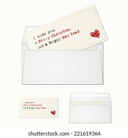 Elegant and minimal greeting card with envelope for Christmas and seasonal holiday greetings. 
