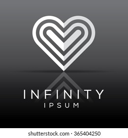 Elegant minimal heart symbol. Cool heart logo design. Vector illustration.