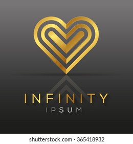 Elegant minimal heart symbol. Cool heart logo design. Vector illustration.