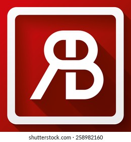 Elegant minimal icon style letter symbol. Alphabet R and B logo design. Vector illustration.