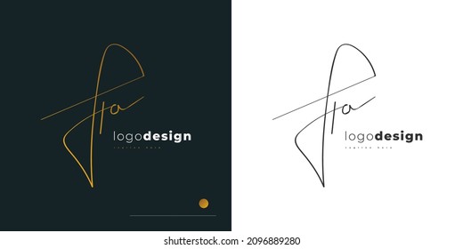 Elegant and Minimal Initial Letter H and A Logo Design with Handwriting Style. HA Signature Logo or Symbol for Business Identity