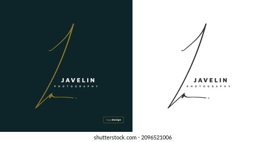 Elegantes und minimales JA-Logo-Design mit Handschrift, JA-Signature-Logo oder Symbol für die Unternehmensidentität