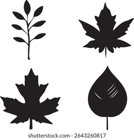  Elegant minimal leaf illustrations for logos, eco posters, and digital nature-themed artwork. EPS format editable.