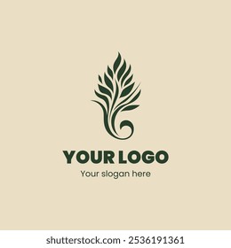 Elegant and Minimal Leaf-Inspired Logo Design for Modern Eco-Friendly Branding
