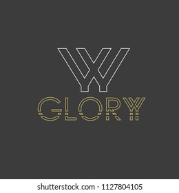 Elegant minimal letter symbol. Alphabet double Y or W logo design. Vector illustration.