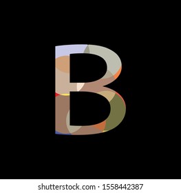 Elegant minimal letter symbol. Alphabet B logo design. Vector illustration.