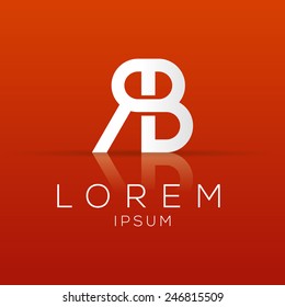 Elegant minimal letter symbol. Alphabet R and B logo design. Vector illustration.