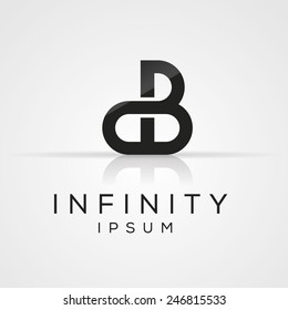 Elegant minimal letter symbol. Alphabet d and B logo design. Vector illustration.