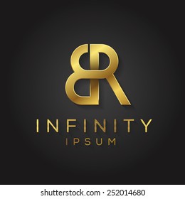Elegant minimal letter symbol. Alphabet E and R logo design. Vector illustration.