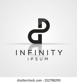 Elegant minimal letter symbol. Alphabet d and P logo design. Vector illustration.