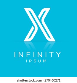 Elegant minimal letter symbol. Alphabet X logo design. Vector illustration.