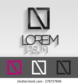 Elegant minimal letter symbol. Alphabet N logo design. Vector illustration.
