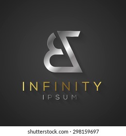 Elegant minimal letter symbol. Alphabet B and Z logo design. Vector illustration.