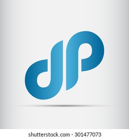 Elegant minimal letter symbol. Alphabet D and P logo design. Vector illustration.