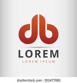 Elegant minimal letter symbol. Alphabet D and B logo design. Vector illustration.
