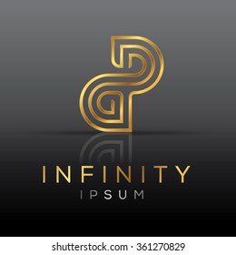 Elegant minimal letter symbol. Alphabet d and P combination logo design. Vector illustration.