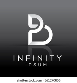 Elegant minimal letter symbol. Alphabet letter B logo design. Vector illustration.