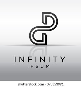 Elegant minimal letter symbol. Alphabet  d and P letter combination logo design. Vector illustration.
