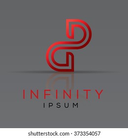 Elegant minimal letter symbol. Alphabet  d and P letter combination logo design. Vector illustration.