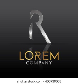 Elegant minimal letter symbol. Alphabet R logo design. Vector illustration.