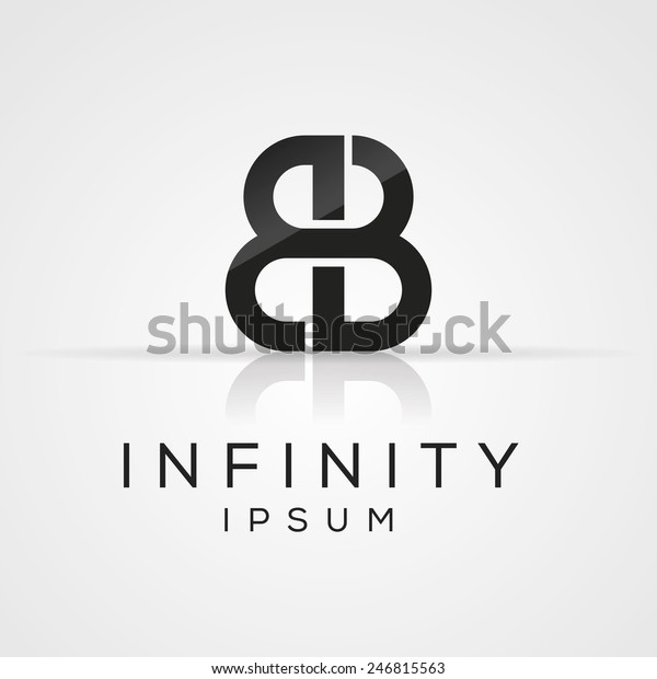 エレガントな最小文字のシンボル アルファベットbのロゴデザイン ベクターイラスト のベクター画像素材 ロイヤリティフリー