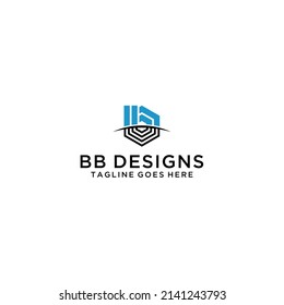 Elegant minimal letter symbol. Letter B B logo design. Vector illustration.