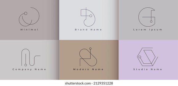 eleganter minimaler Logodesign-Satz von sechs