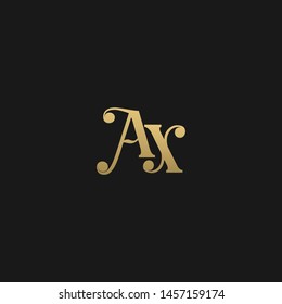 Elegant minimal luxurious AX initial based letter icon logo