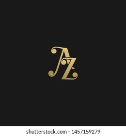 Elegant minimal luxurious AZ initial based letter icon logo